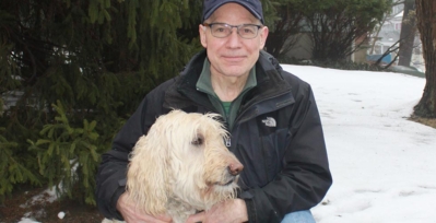 Eric Ward with his dog.