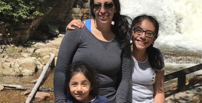Selene Suarez and her daughters.